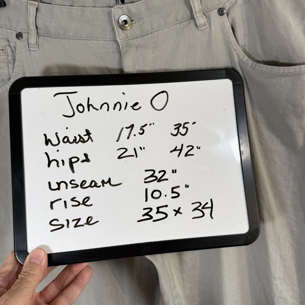 Johnnie O Chrome Flat Front Lightweight Lino Chino Linen Straight Leg Pant 35X34 - Picture 12 of 12